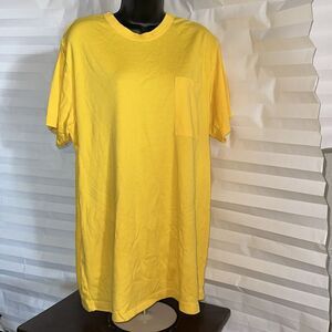 Roaman's Yellow Crew Neck Short Sleeve T-Shirt Women's Size Large L Casual Tee